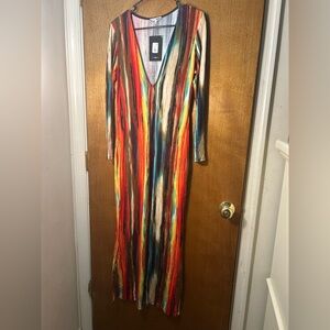 ‼️SOLD‼️ Fashion Nova Vibrant Striped Long Sleeve Dress